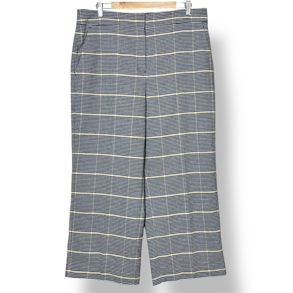 Ann Taylor NWT Slim Wide Leg‎ Pants 14 houndstooth plaid high rise waist career